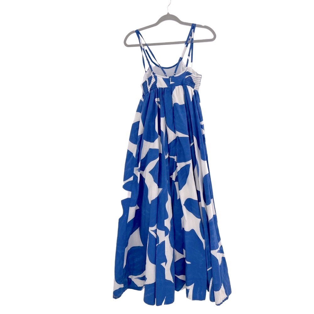 By Anthropologie 100% Cotton Blue White Floral Maxi Summer Dress Pockets XS - Picture 4 of 16